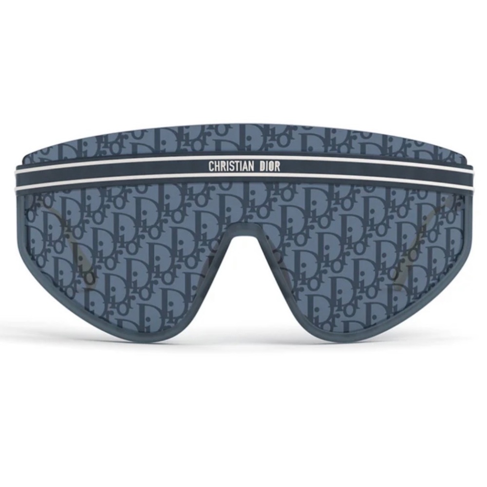 🔥 Dior Club M2U 31B8 Sunglasses Blue Gold Monogram Shield Mask Authentic 🔥 - Picture 4 of 11